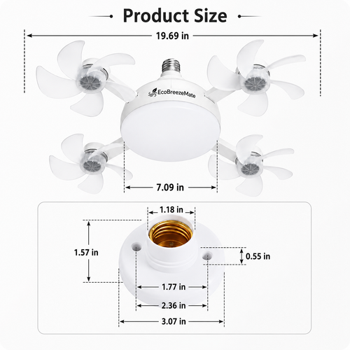 EcoBreezeMate™ LED Socket Fan